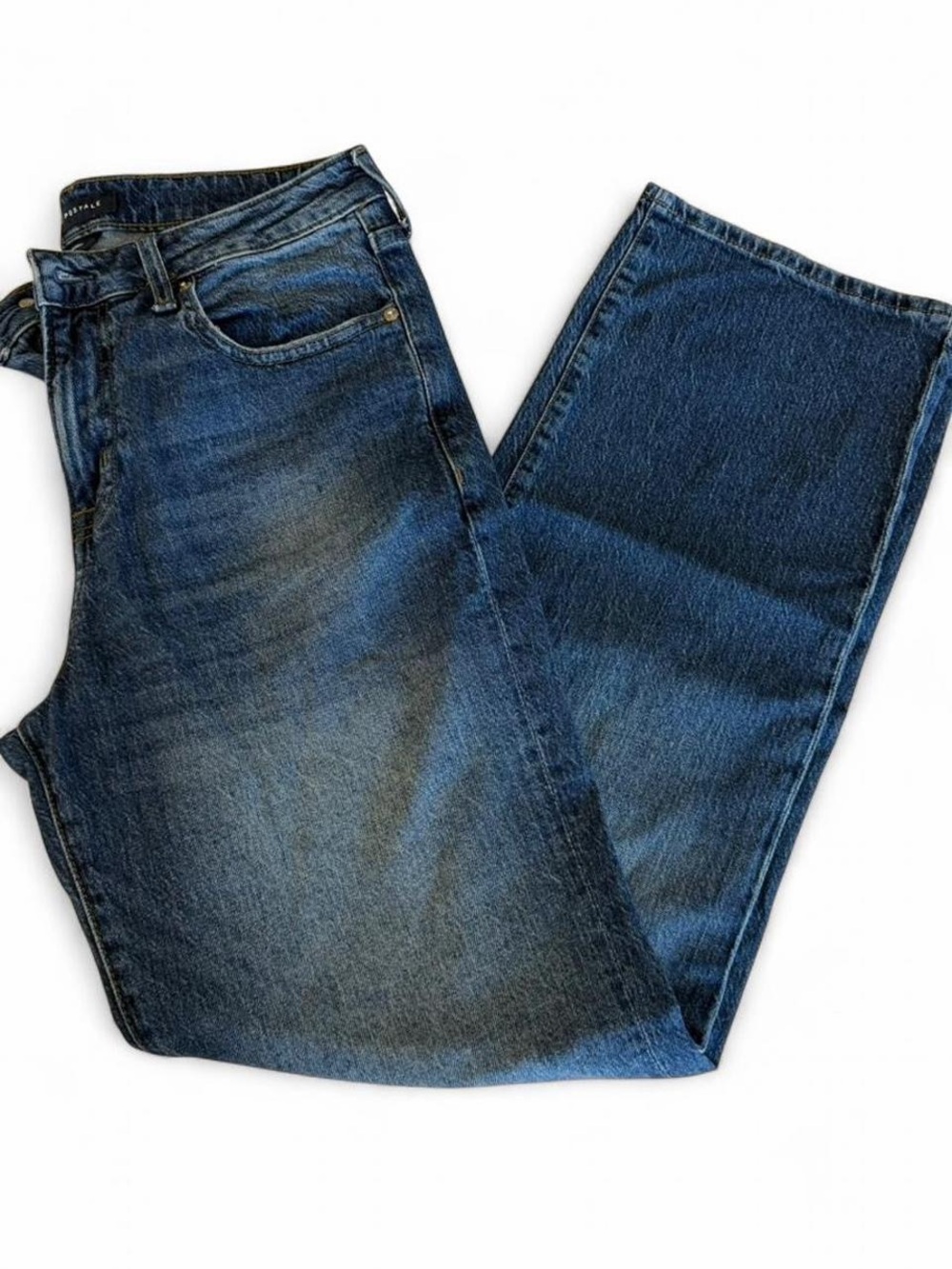30x32 Aeropostale Baggy Jeans Y2K Medium Wash Relaxed Fit Straight Leg Denim